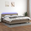 vidaXL Cama box spring colch&atilde;o/LED 200x200cm tecido cinza-acastanhado