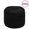 vidaXL Corda de trabalho 10 mm 250 m poli&eacute;ster preto