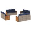 vidaXL Conjunto de sof&aacute; de jardim com 12 pe&ccedil;as e almofadas em rattan sint&eacute;tico cinza