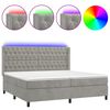 vidaXL Cama box spring c/ colch&atilde;o/LED 200x200 cm veludo cinzento-claro