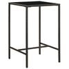 vidaXL Mesa de bar para jardim 70x70x110 cm vidro e vime PE castanho
