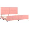 vidaXL Estrutura de cama c/ cabeceira 200x200 cm veludo rosa