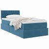 vidaXL Cama com Armazenamento Azul Escuro 90 x 190 cm Veludo