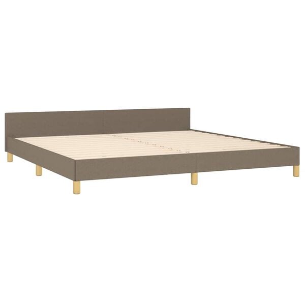 vidaXL Cama sem colchão 200x200 cm tecido cinzento-acastanhado