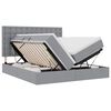 vidaXL Cama com Armazenamento Cinzento-claro 180 x 200 cm Tecido