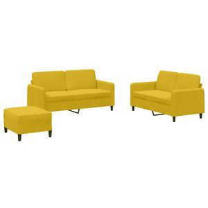 vidaXL 3 pcs conjunto de sof&aacute;s veludo amarelo