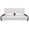 vidaXL Estrutura de cama com gavetas 140x200cm couro artificial branco