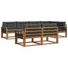 vidaXL Conjunto de Sof&aacute;s para Exterior 7 pcs Natural e Antracite