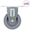 vidaXL 12 pcs Rodas fixas 75 mm