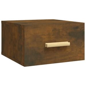 vidaXL Mesa de cabeceira de parede 35x35x20 cm cor carvalho fumado