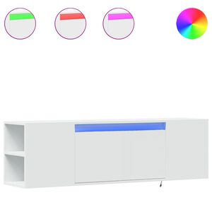 vidaXL M&oacute;vel de parede para TV com luzes LED 135x31x39,5 cm branco