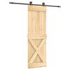 vidaXL Porta Deslizante Natural e Preto 70 x 210 cm