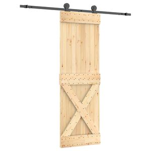 vidaXL Porta Deslizante Natural e Preto 70 x 210 cm