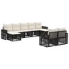 vidaXL Conjunto de Sof&aacute; de Jardim 9 unid. Preto e Branco Creme vime PE