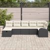 vidaXL Conjunto de Sof&aacute; de Jardim com almofada 7 pcs Preto vime PE