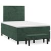 vidaXL Cama boxspring com colch&atilde;o 120x190 cm veludo verde-escuro