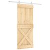 vidaXL Porta Deslizante Natural e Branco 85 x 210 cm
