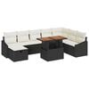vidaXL Conjunto de Sof&aacute; de Jardim 9 unid. Preto vime PE