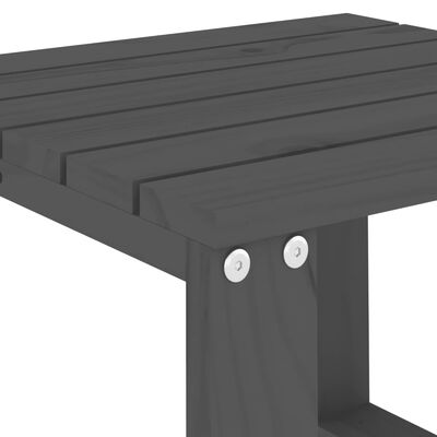 vidaXL Espreguiçadeiras 2pcs com mesa cinzento madeira de pinho maciça
