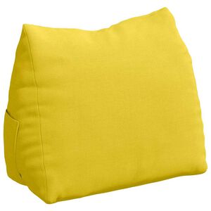 vidaXL Travesseiro para Costas Amarelo Claro 45 x 20 x 35 cm tecido