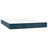 vidaXL Cama box spring c/ colch&atilde;o/LED 140x200 cm veludo azul-escuro
