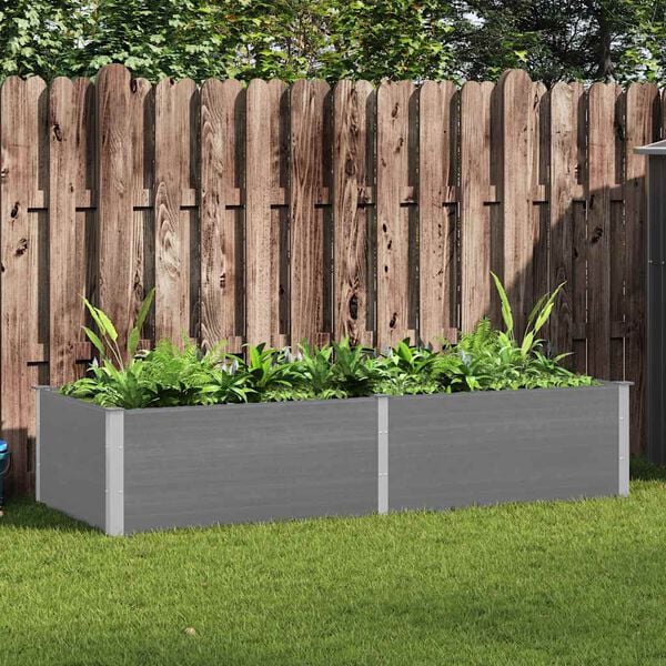 vidaXL Canteiro elevado de jardim 250x100x54 cm WPC cinzento