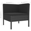 vidaXL 9 pcs conjunto lounge de jardim c/ almofadões vime PE preto