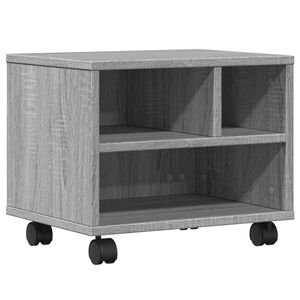 vidaXL Suporte para impressora com rodas 41x32x34,5 cm cinzento sonoma