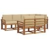 vidaXL Conjunto de Sof&aacute;s para Exterior 7 unid. Natural e Bege