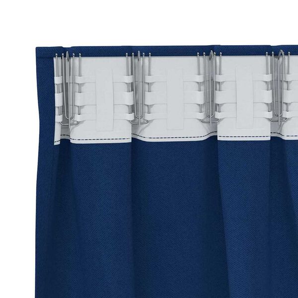 vidaXL Cortinas Blackout com Argolas 2 pcs Azul Escuro 245 x 140 cm
