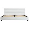vidaXL Estrutura de cama c/ LED 120x200 cm couro artificial branco
