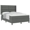 vidaXL Cama Box com almofada Manual Cinza Escuro 200 x 160 cm tecido