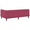 vidaXL Estrutura de Cama de Canto Vinho Vermelho 90 x 200 cm Veludo