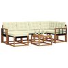 vidaXL Conjunto de Sof&aacute;s para Exterior 7 pcs Natural e Creme