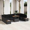 vidaXL Conjunto de Sof&aacute; de Jardim 11 pcs Preto Rattan Sint&eacute;tico