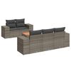 vidaXL 6 pcs conjunto sof&aacute;s de jardim com almofad&otilde;es vime cinzento