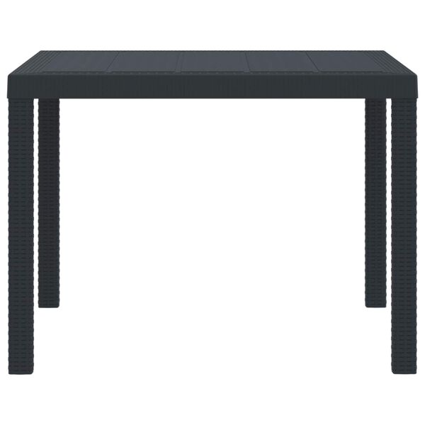 vidaXL Mesa de Jantar para Jardim Antracite 100 x 100 x 73 cm vime PE