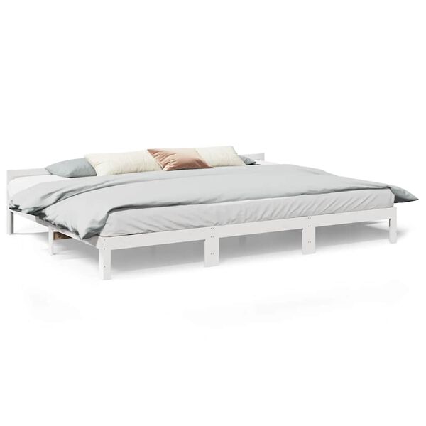 vidaXL Estrutura de cama familiar sem colch&atilde;o branco 270x200 cm
