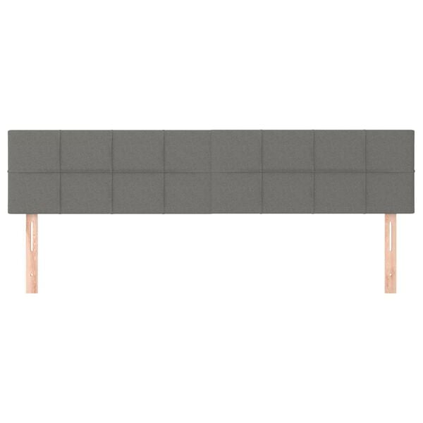 vidaXL Cabeceiras cinzento-escuro 180x5x78/88 cm tecido