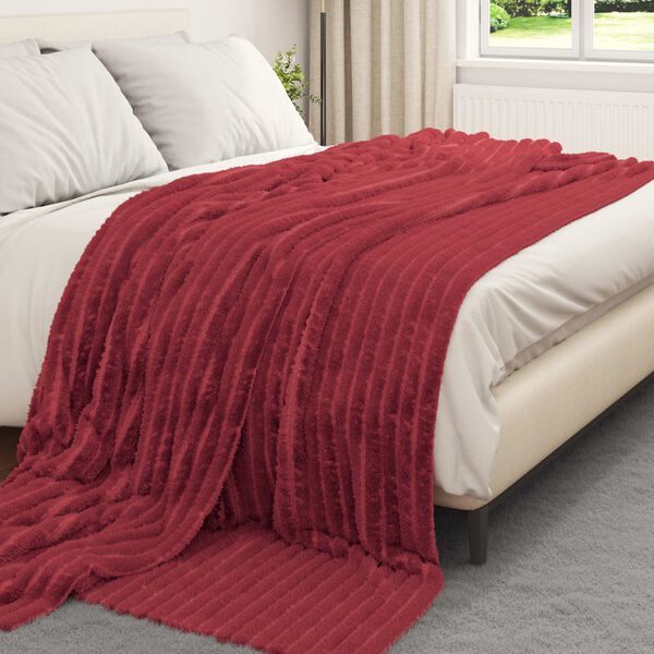 vidaXL Cobertor Vermelho Bordeaux 270 x 240 cm L&atilde;