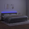 vidaXL Cama box spring c/ colch&atilde;o/LED 200x200 cm veludo cinzento-claro
