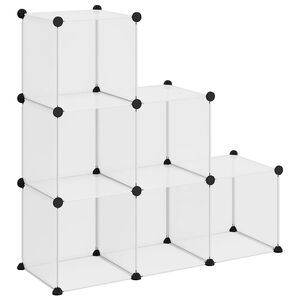 vidaXL Organizador de arruma&ccedil;&atilde;o com 6 cubos PP transparente