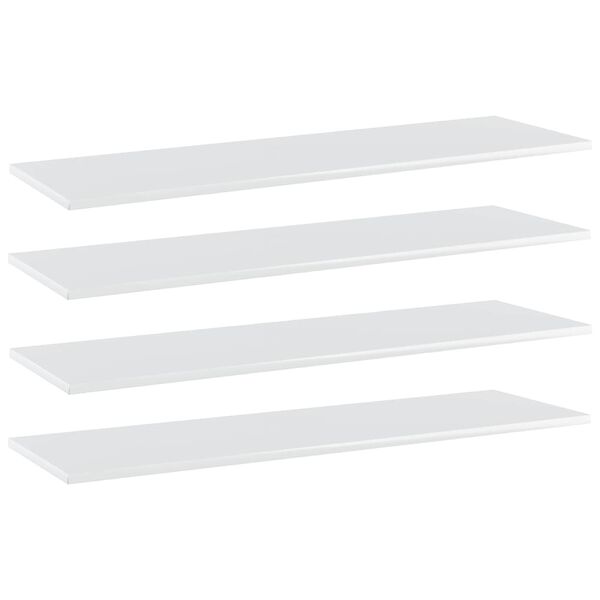 vidaXL Prateleiras estante 4pcs 100x30x1,5cm contrap. branco brilhante
