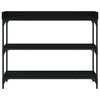 vidaXL Mesa consola c/ prateleiras 100x30x80 cm preto