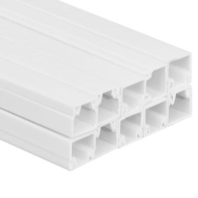 vidaXL Calhas para cabos 20x10 mm 10 m PVC