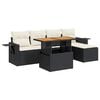 vidaXL 6 pcs conjunto sof&aacute;s de jardim c/ almofad&otilde;es vime PE preto