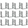 vidaXL &Acirc;ncoras de veda&ccedil;&atilde;o 12 pcs 14x6x15 cm a&ccedil;o galvanizado prateado