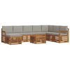 vidaXL Conjunto de Sof&aacute; Sectional 9 pcs Cinza Natural e Claro