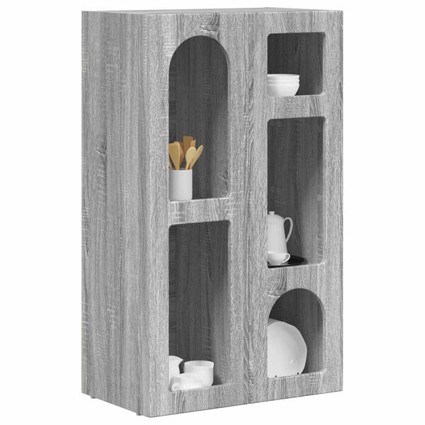 vidaXL Buffet Cinza Sonoma 59 x 35 x 100,5 cm Madeira processada