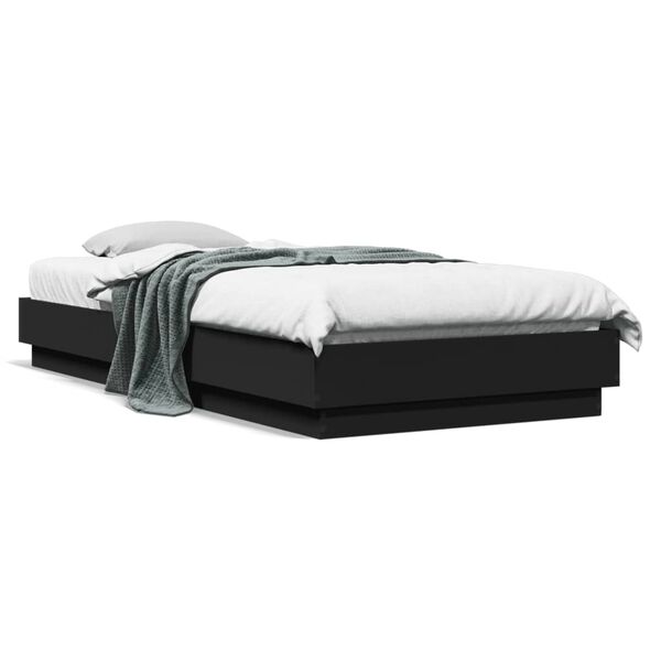 vidaXL Estrutura de cama 90x200 cm derivados de madeira preto